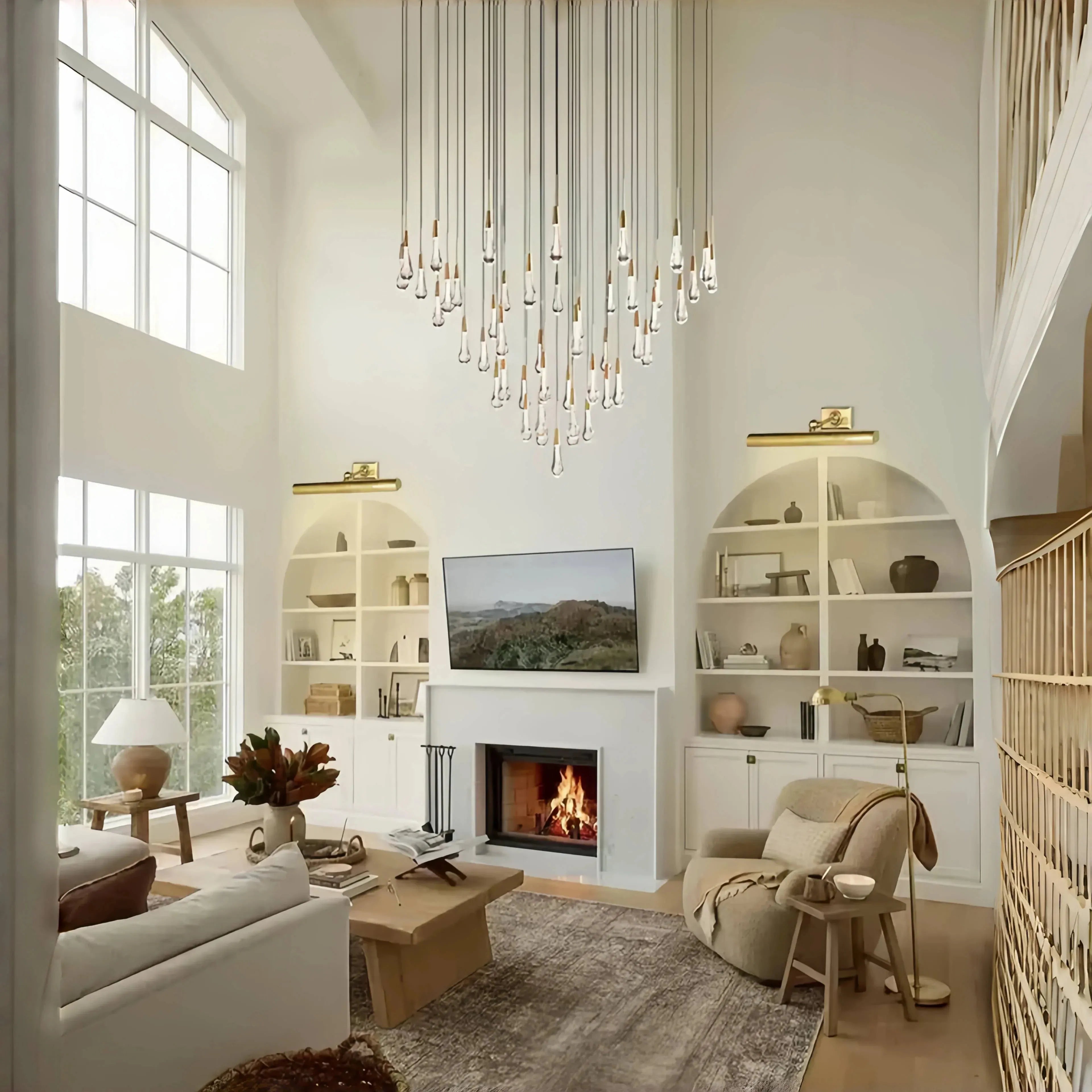 Soltaire round chandelier 36'' for living room/ bedroom