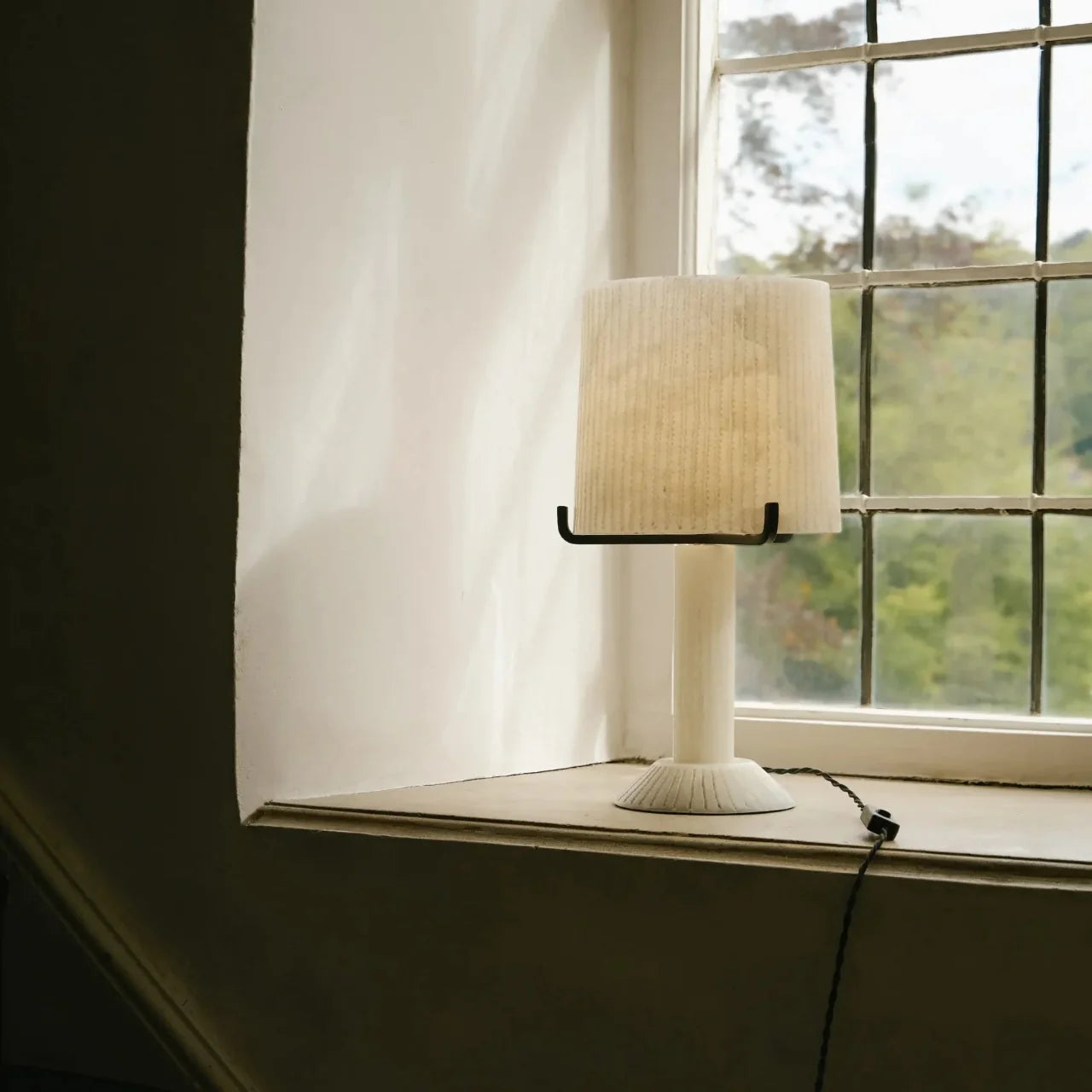 Stepped Alabaster Column Table Lamp