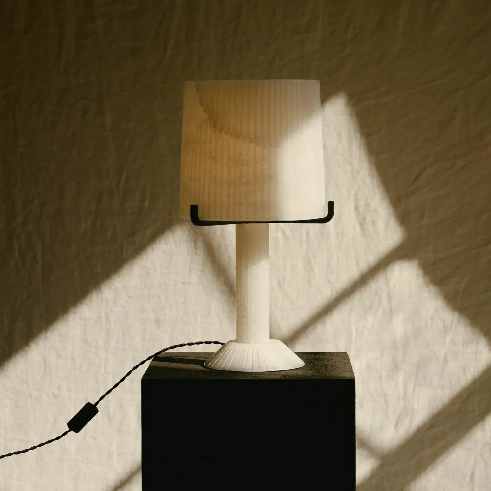 Stepped Alabaster Column Table Lamp