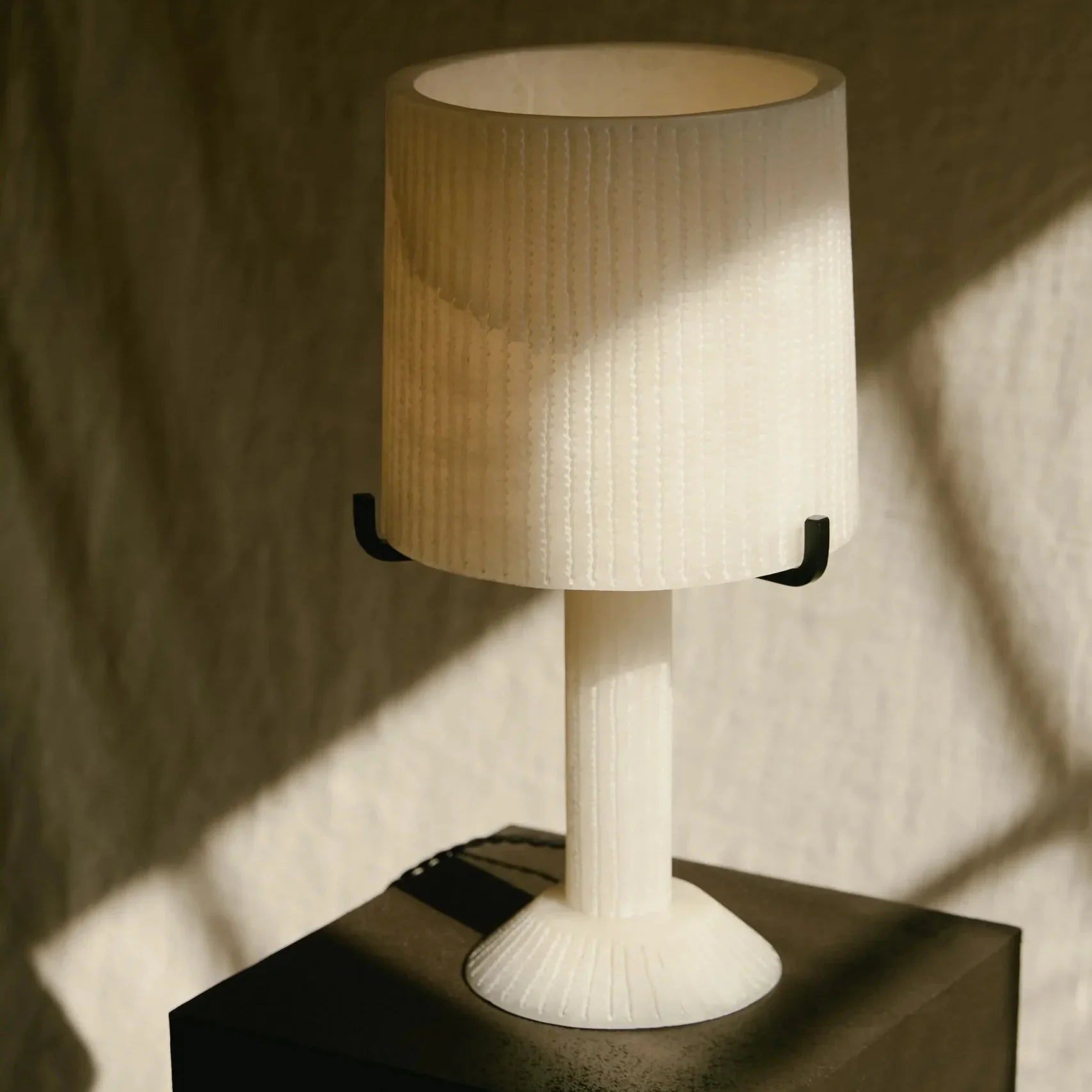 Stepped Alabaster Column Table Lamp