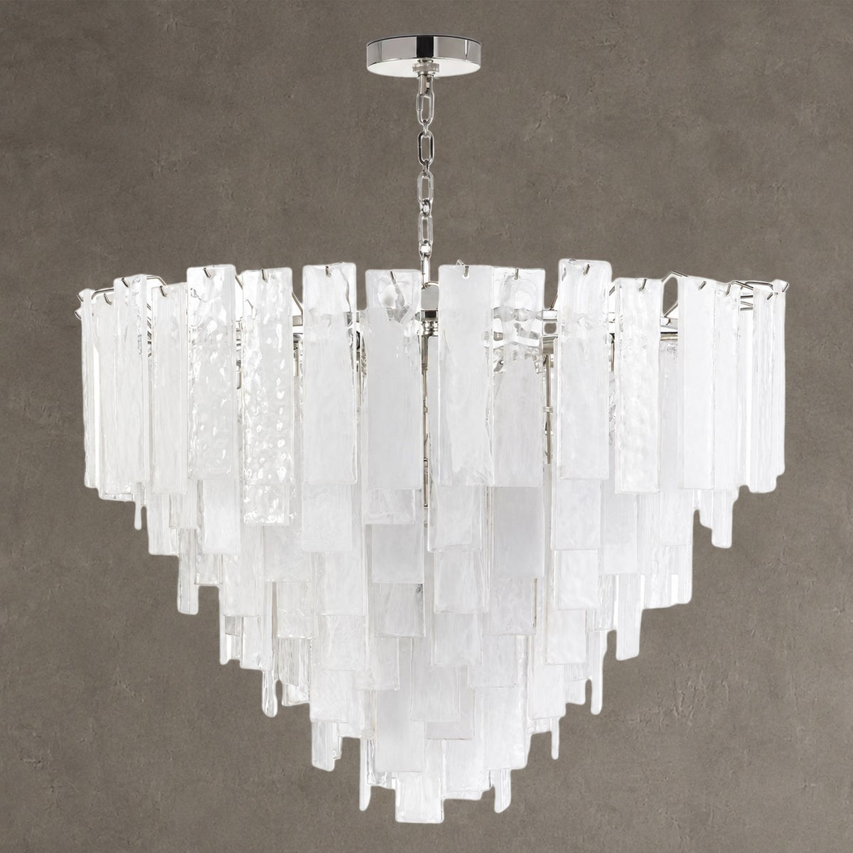Tidelle Nickel Clear Glass Chandelier Large