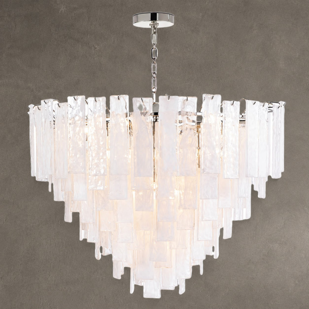 Tidelle Nickel Clear Glass Chandelier Large