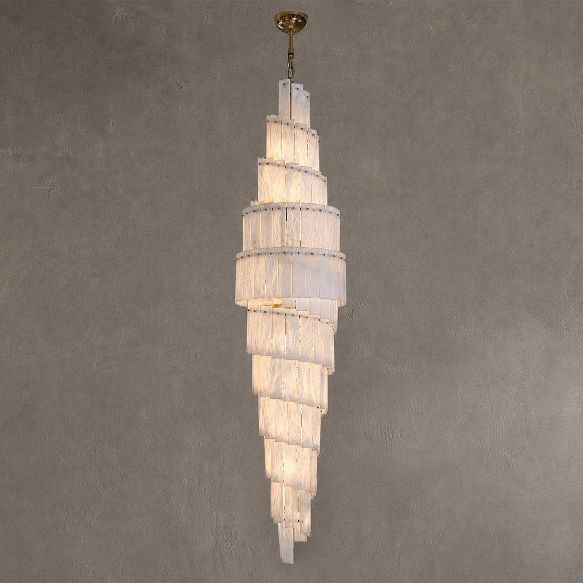 Tiered Alabaster Staircase Chandelier