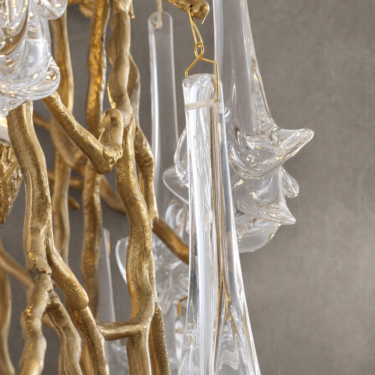 Tree Branch Crystal Brass Chandelier