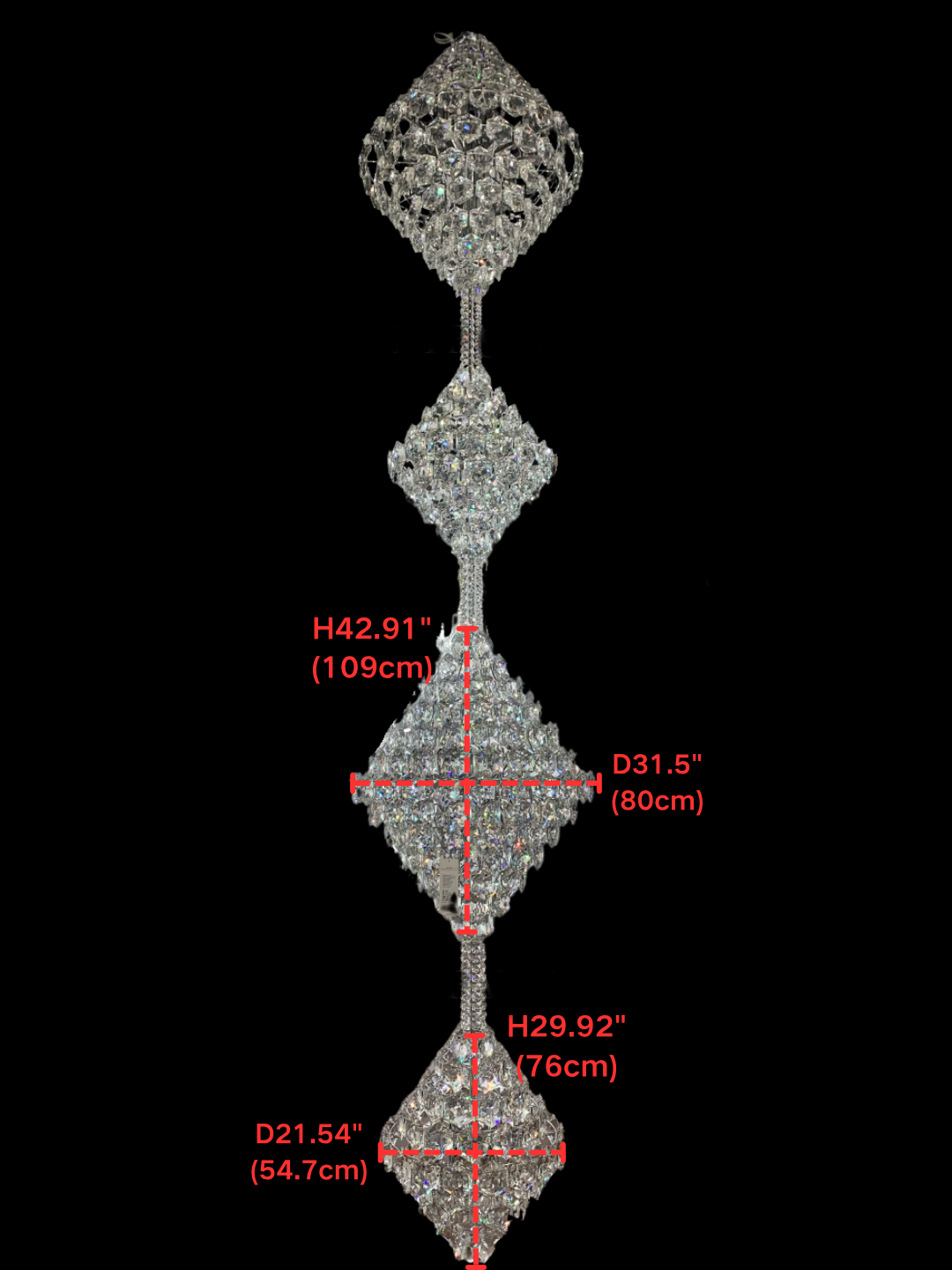 Luxury Three/Four Cone Crystal Chandelier for Staircase/Foyer/Hotel