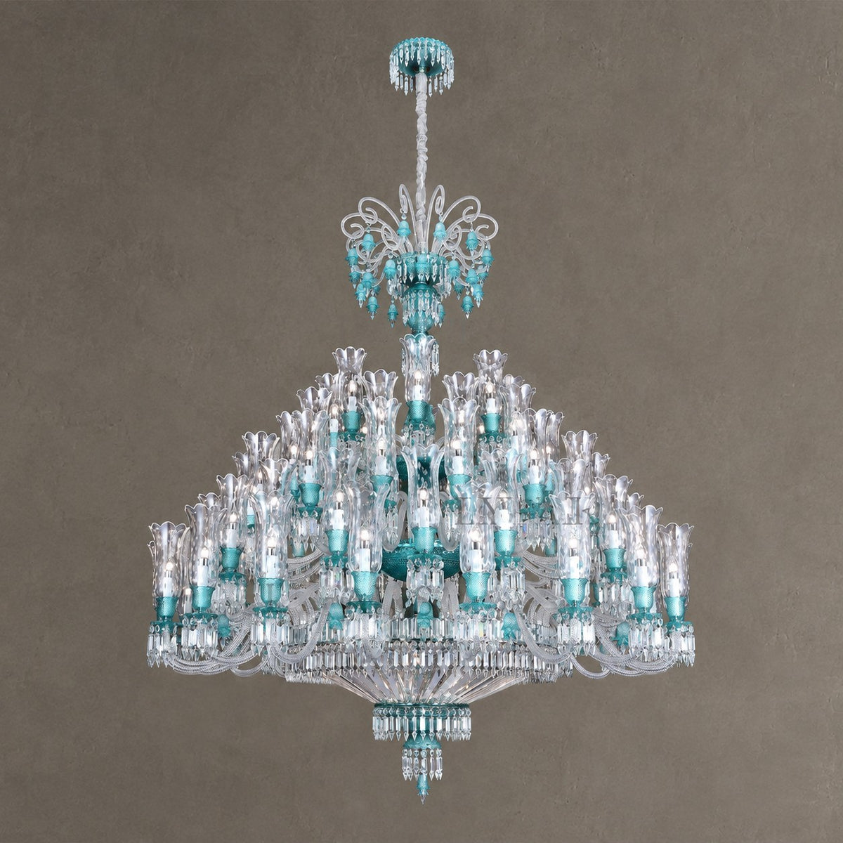 Luxury Classic Candle Light Mint Green Crystal Chandelier for Livng Room/Staircase/Foyer