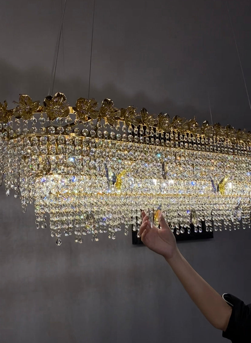 Valley Lamps New Modern Luxury Rectangle Art Design Butterfly Crystal Chandelier for Kitchen Island/Dining Area - Image 5