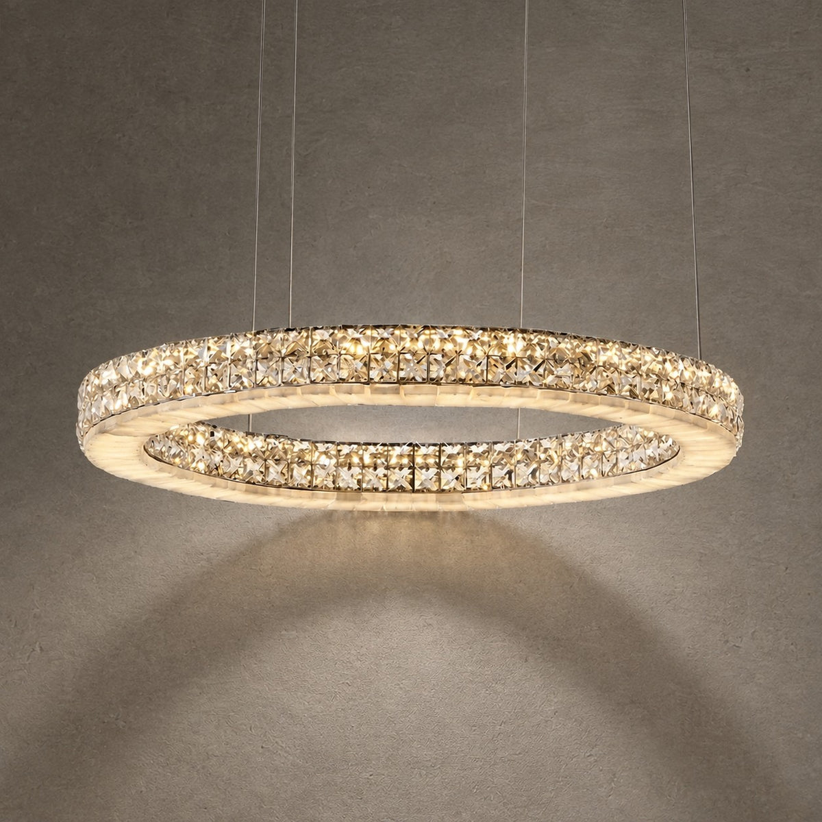 Vera Crystal and Alabaster Chandelier