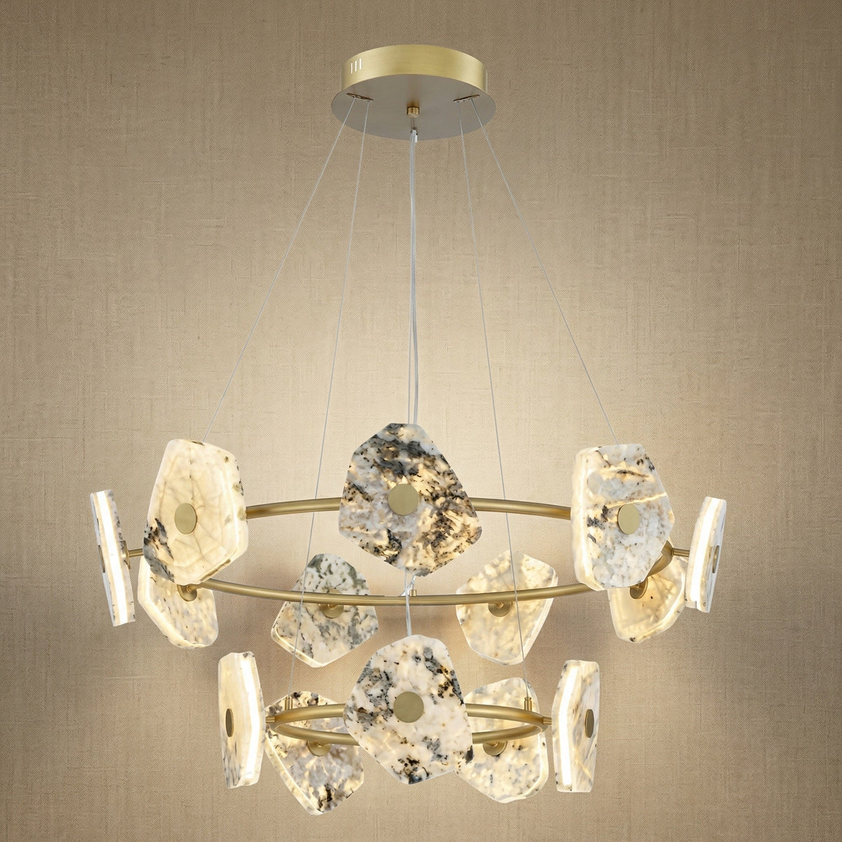 Chandelier In Dining Room in gold