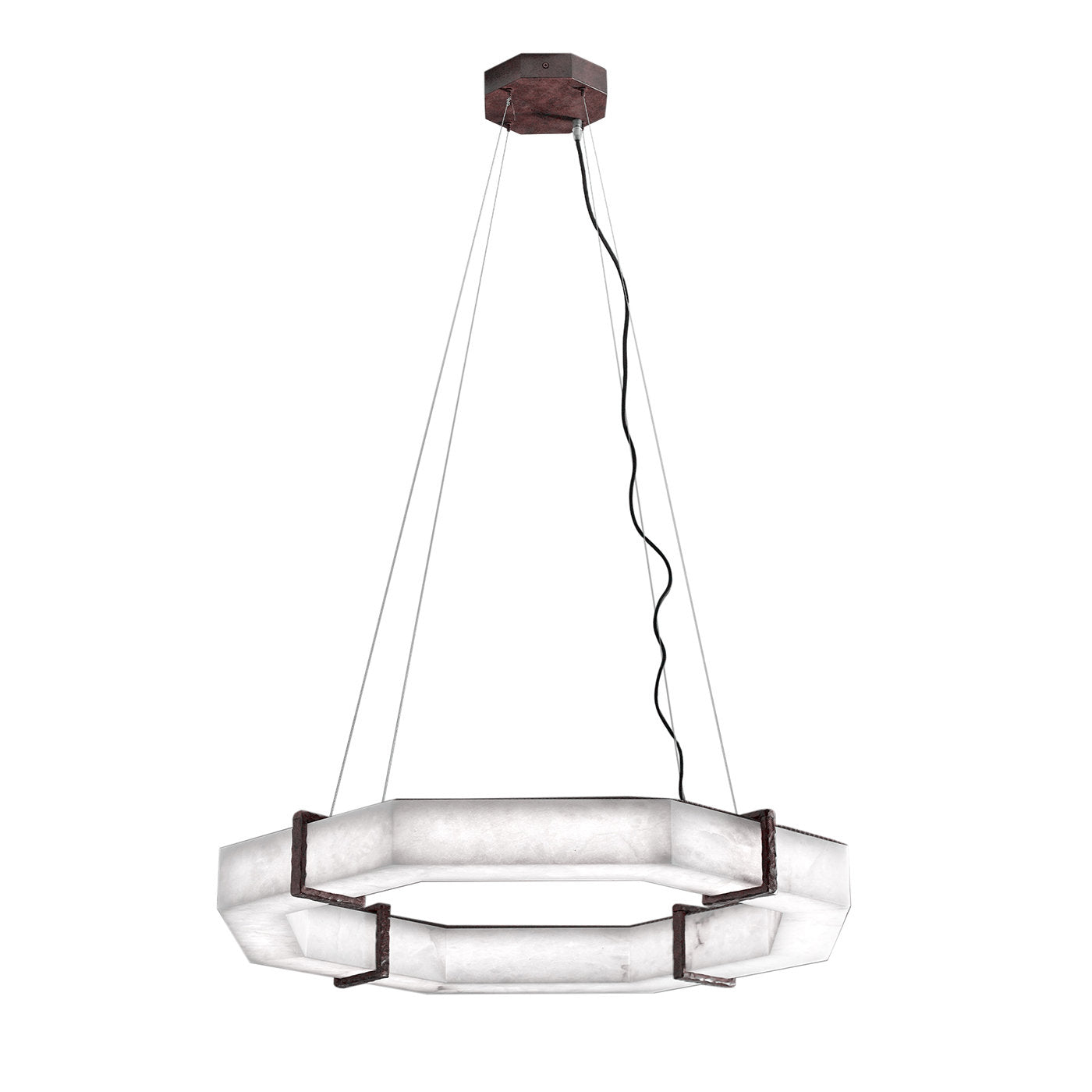 Celine Retro Alabaster Living Room Chandelier, Round Lamp Lighting