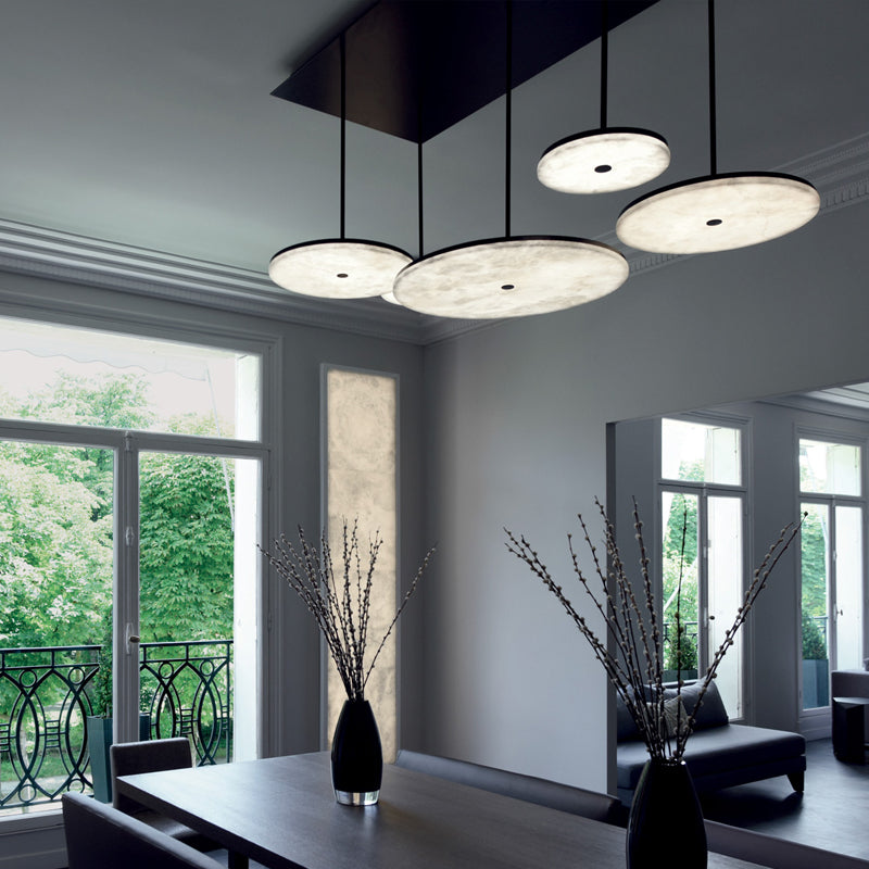 Hazel Contemporary Alabaster Pendant Light for Living and Dining Spaces