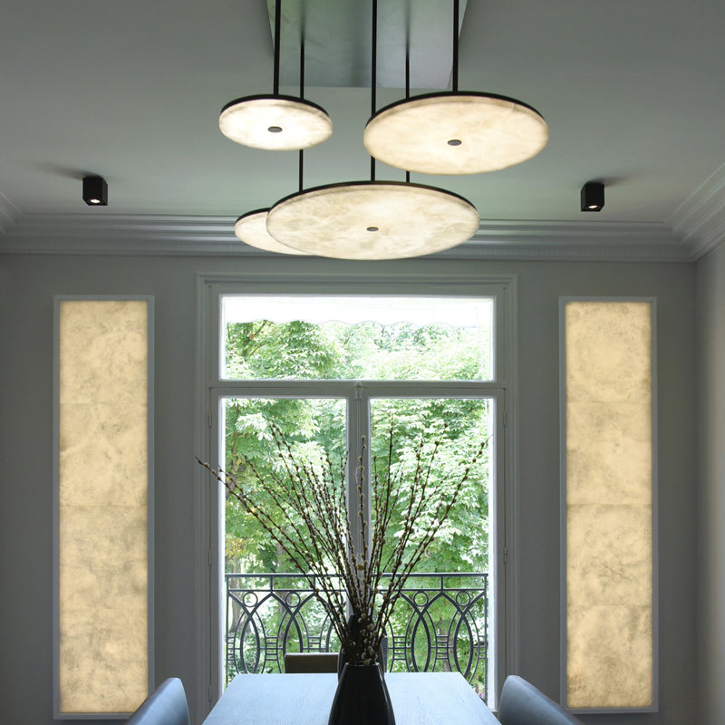 Hazel Contemporary Alabaster Pendant Light for Living and Dining Spaces