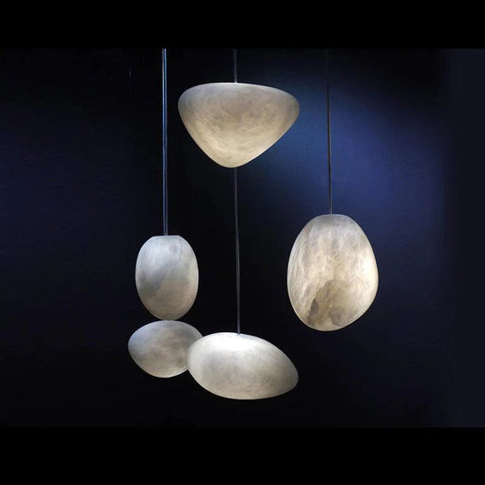Laurel Handcrafted Alabaster Pendant Light, Natural Stone Lamp