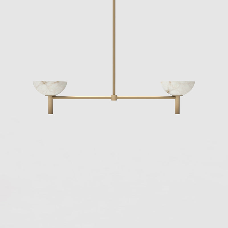 Sally Kitchen Island Pendant Light with Alabaster Shades, Modern Chandelier