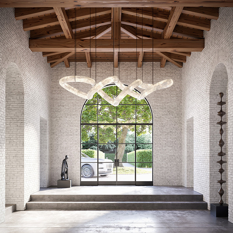 Scarlett Designer Alabaster Pendant Light, Modern Luxury Inspired Lamp
