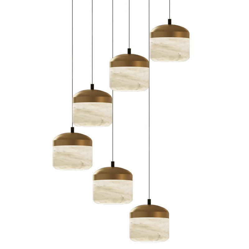 Queena Modern Alabaster Pendant, Kitchen Island Pendant Light