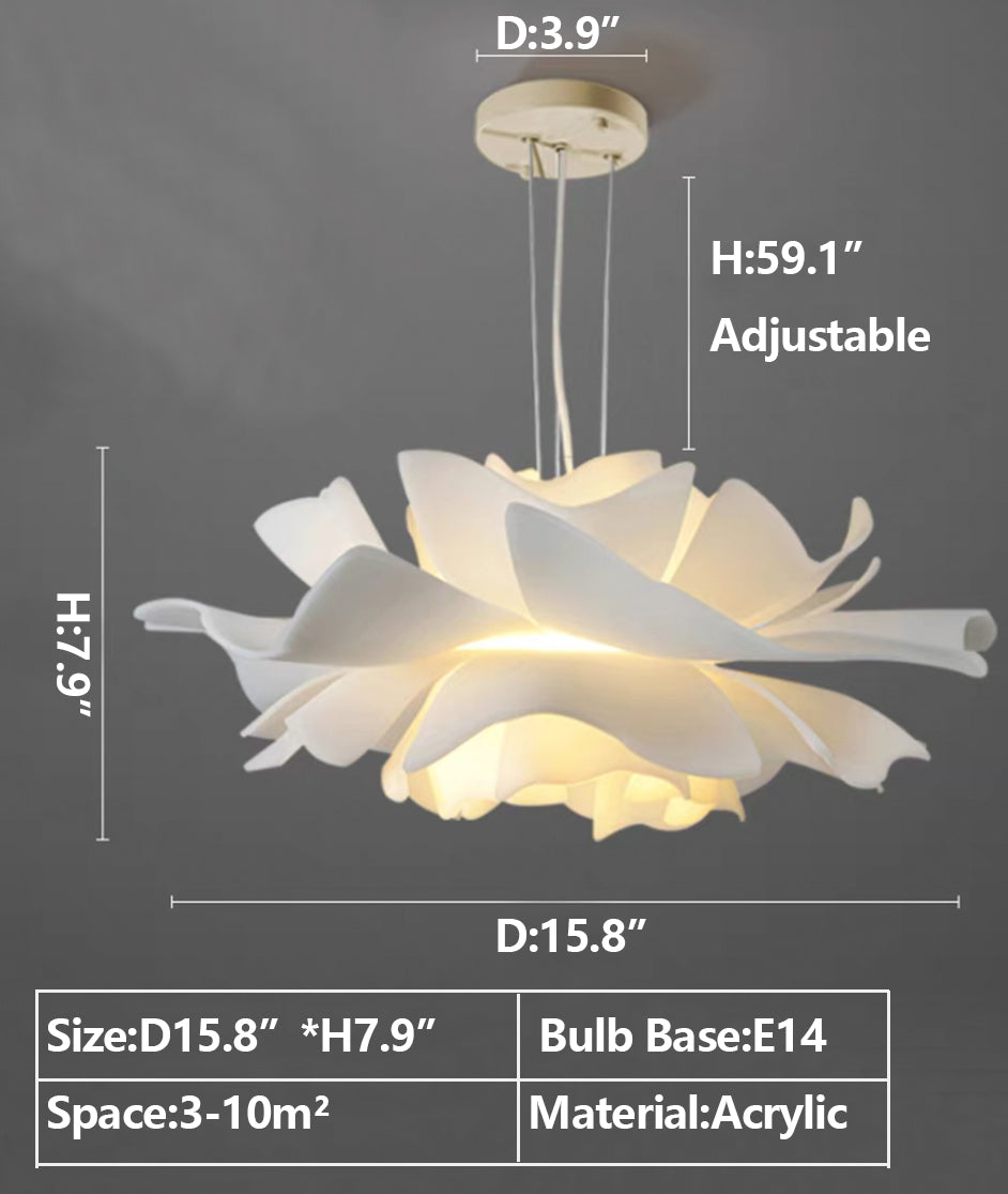 2024 New Arrival Single White Flower Ceiling Light For Kitchen Dining Room Table