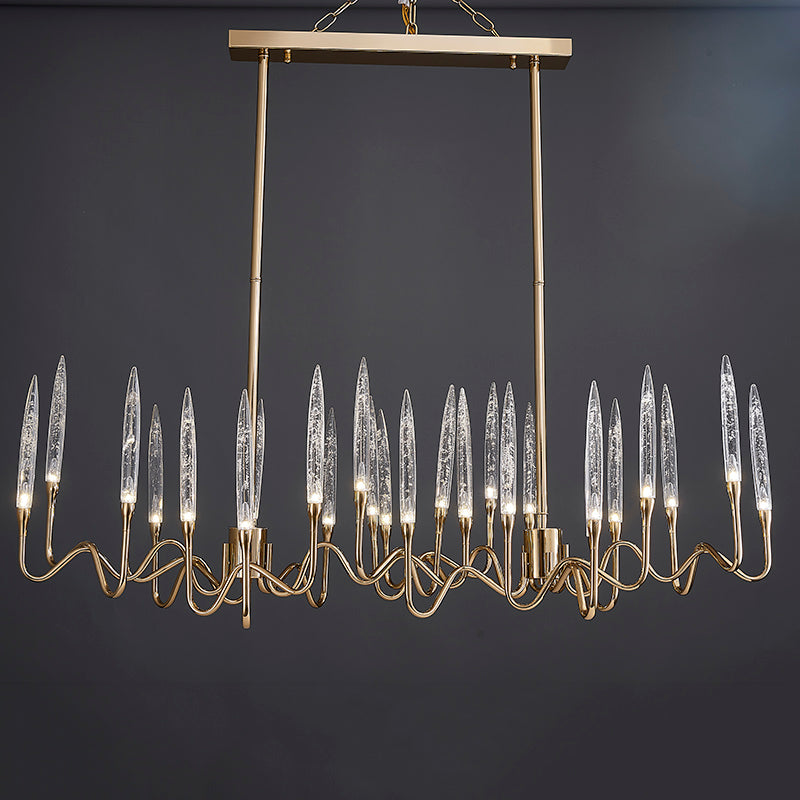Modern Luxury Brass Glass Chandelier