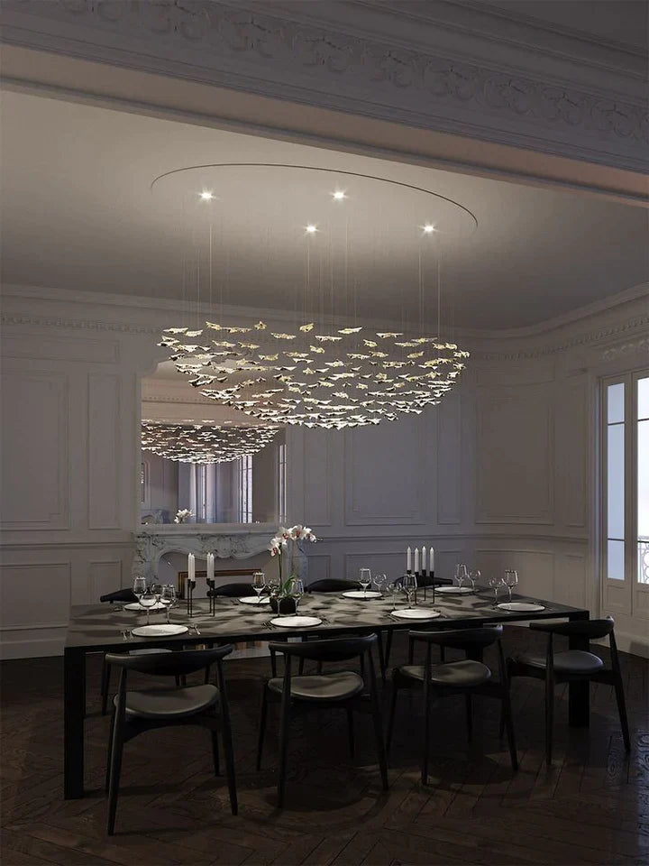 New Postmodern Round/Oval 84/102/170/192 Leaves Art Design Chandelier