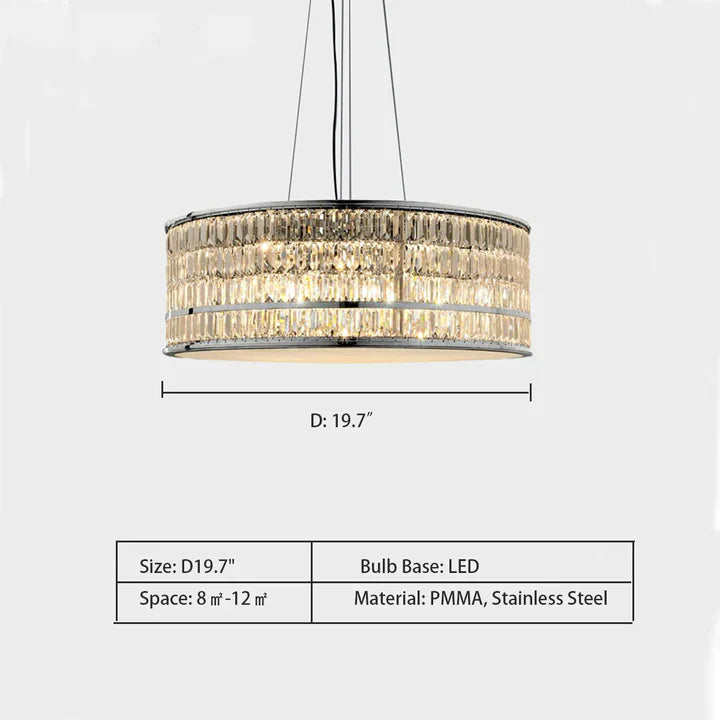 chrome,gold, round, modern, shining, minimalism, drum, chandelier, pendants, living room, dining room, PMMA, stainless steel, LED, China, living room designs/ideas, bedroom