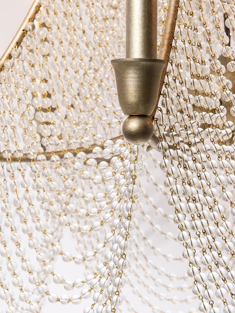 Extra Large European Crystal Beaded Chandelier Candle Light for Stairs / Duplex / Villa