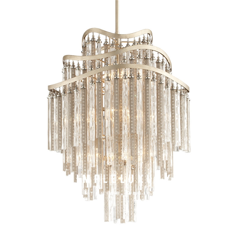 Huge Post-modern Hollow Glass Tube Tassel Chandelier for Living Room/Foyer/Villa/Stairs