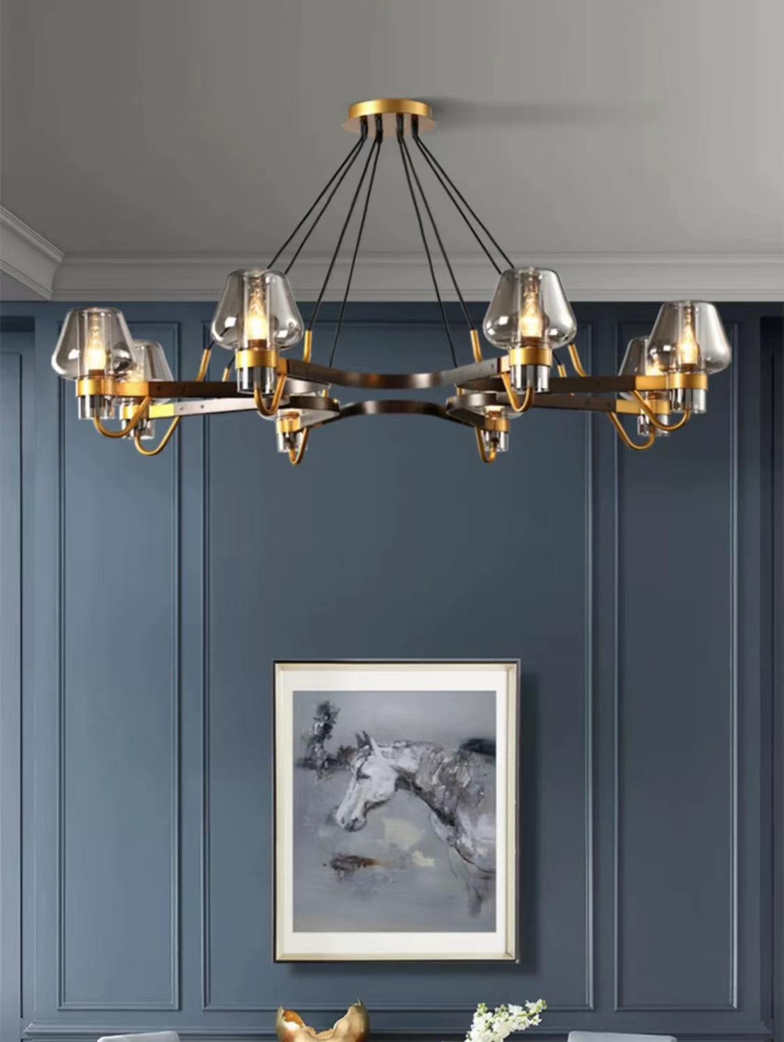 Brass,post-modern,industrial style, bulb, light luxury, 6 heads, glass, 8 heads,chandeliers, branch, pendants, ValleyLamps, living room. bedroom, dining room, light,