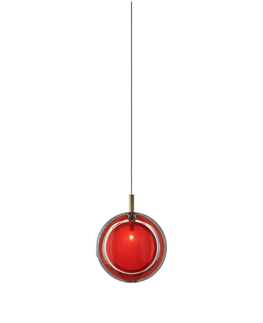 Multi-colored Round Panel Suspension Light Chandelier