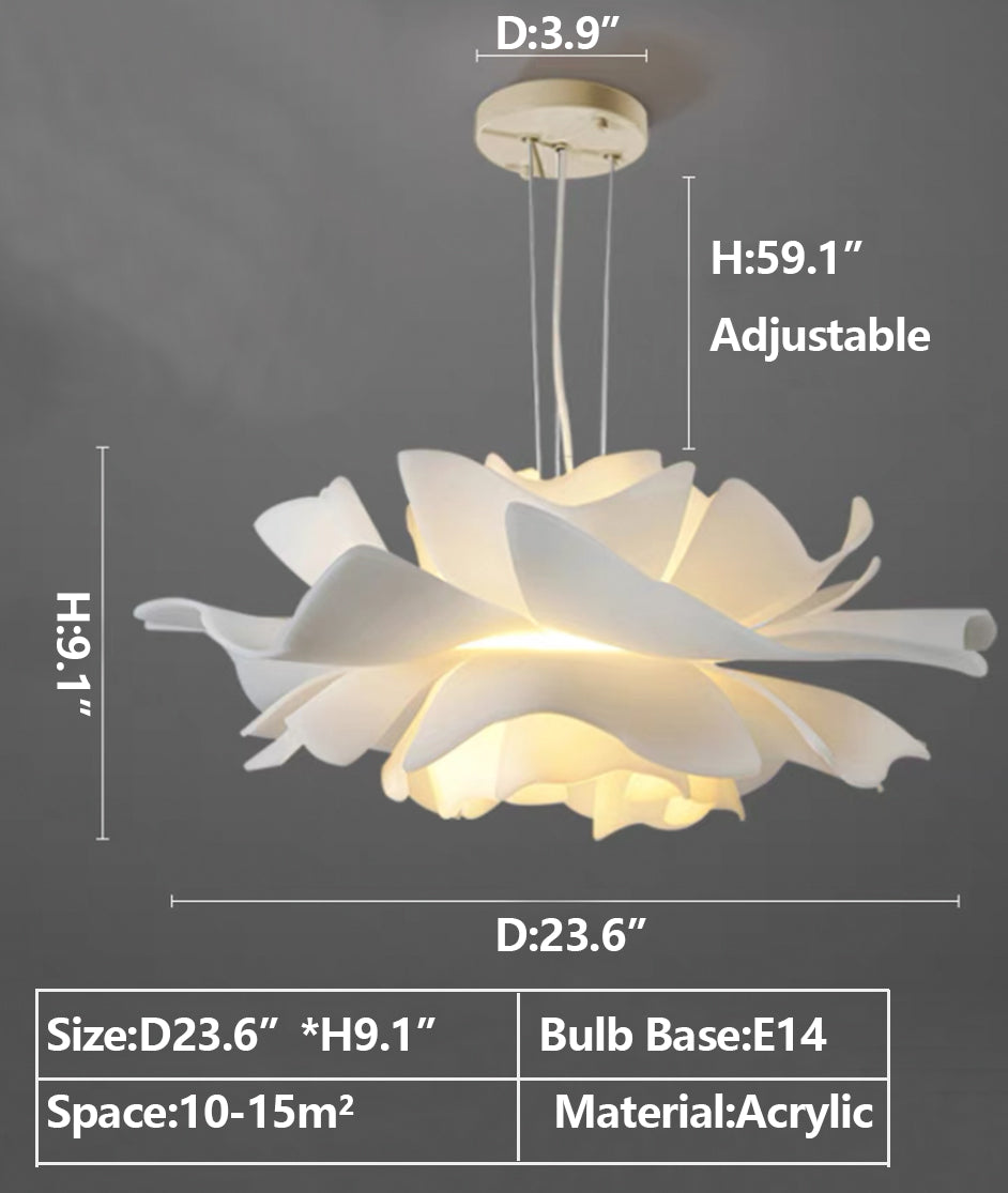 2024 New Arrival Single White Flower Ceiling Light For Kitchen Dining Room Table