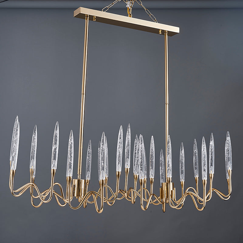 Modern Luxury Brass Glass Chandelier