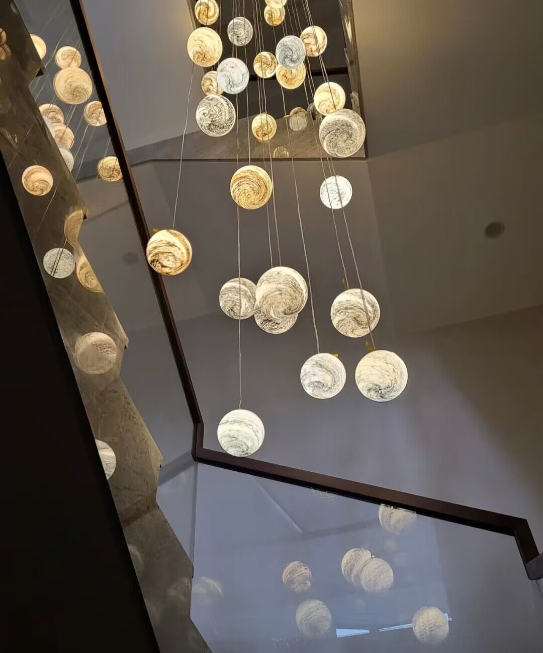 2023 New Nordic Planet Creative Long Pendant Chandelier For Staircase/Foyer/High-ceiling Hallway