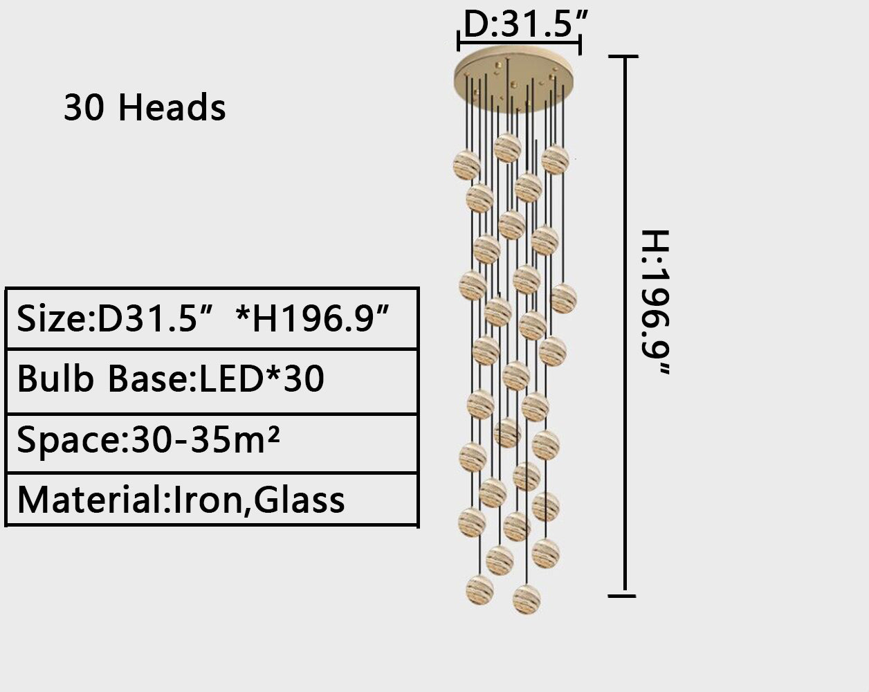 2023 New Nordic Planet Creative Long Pendant Chandelier For Staircase/Foyer/High-ceiling Hallway