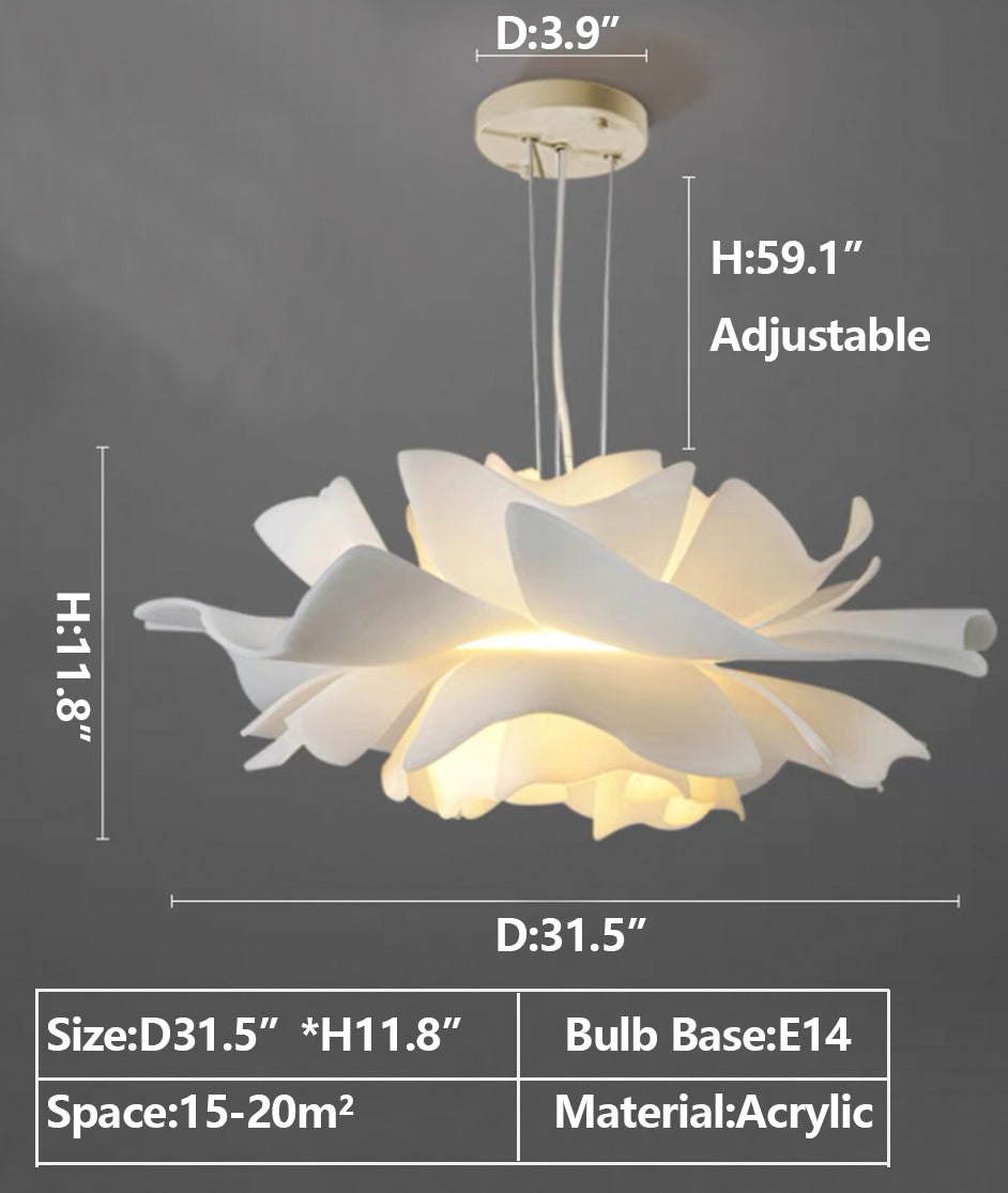 2024 New Arrival Single White Flower Ceiling Light For Kitchen Dining Room Table