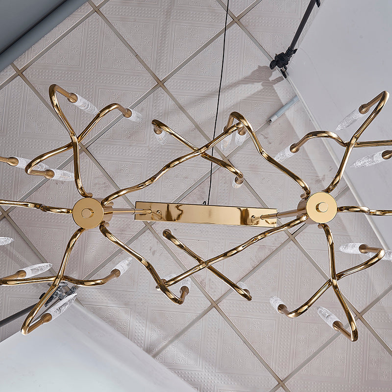 Modern Luxury Brass Glass Chandelier