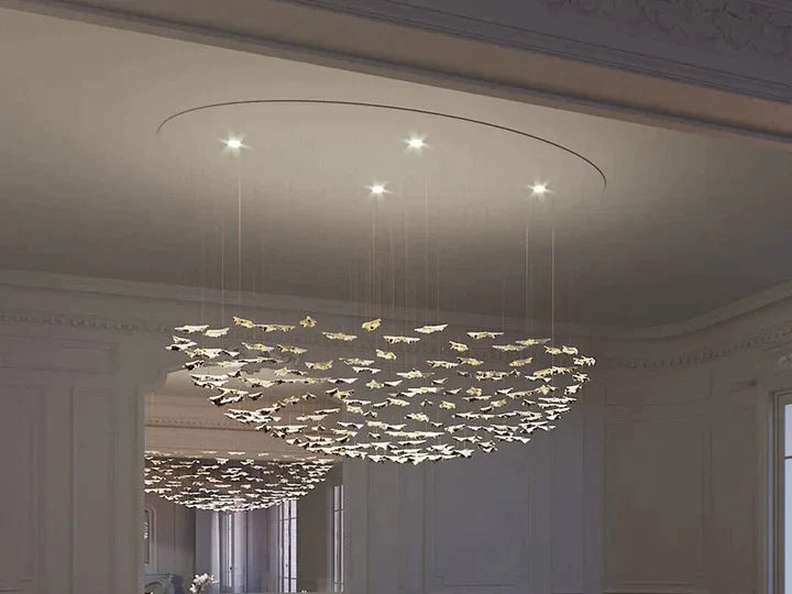New Postmodern Round/Oval 84/102/170/192 Leaves Art Design Chandelier