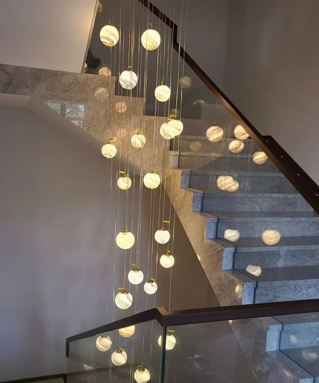 2023 New Nordic Planet Creative Long Pendant Chandelier For Staircase/Foyer/High-ceiling Hallway