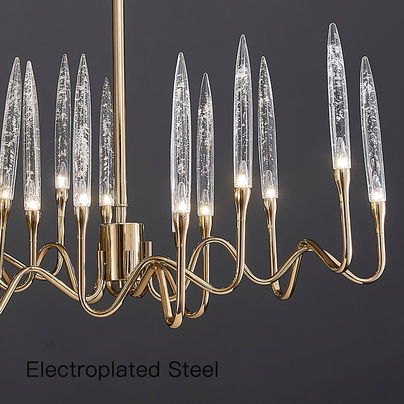 Modern Luxury Brass Glass Chandelier