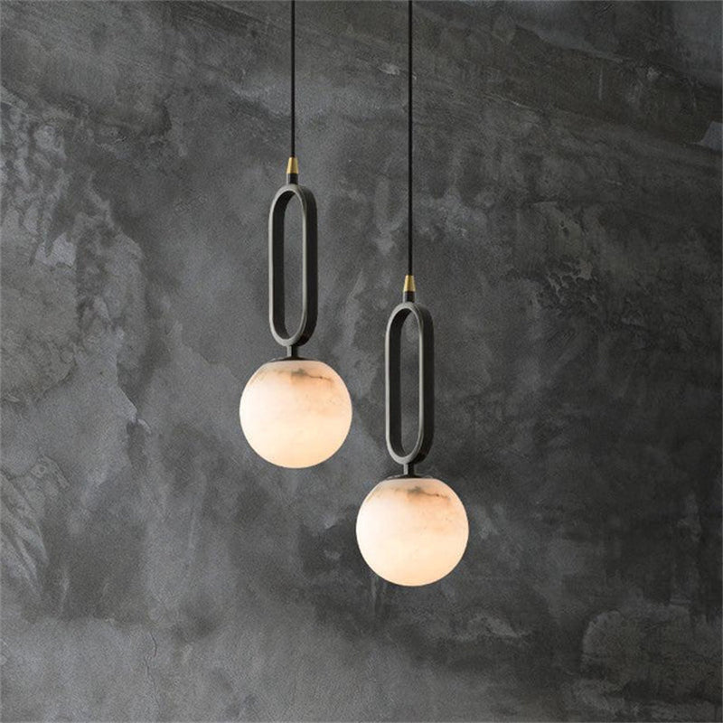 Phoenix Alabaster Sphere Pendant Light, Modern Pendant Lighting