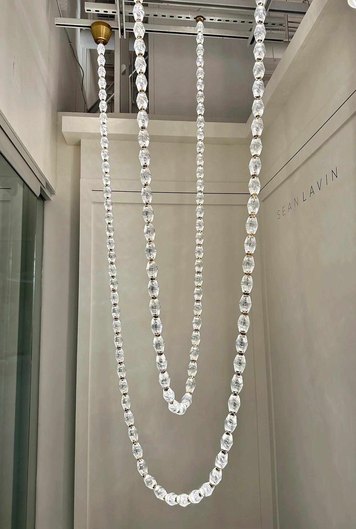 Creative Glass Pearl Necklace Pendnat Chandelier for Living/Dining Room/Staircase