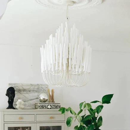 Modern Art Design 5/6-Light Modern Branch Modeling Chandelier in White/Black