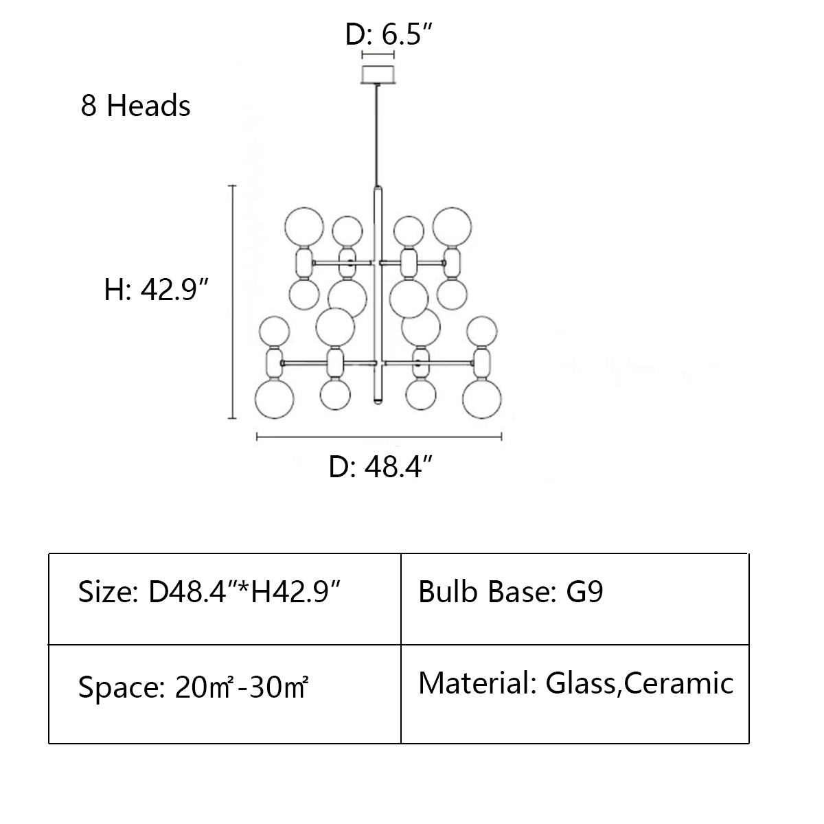 8 Heads: D48.4"*H42.9" Aballs 3 Tier Chandelier,Aballs Chandelier Hanging Lamp,Aballs Chandelier 12,chandelier,chandeliers,pendant,lamp,ball,minimalist,gold,black,white,copper,chrome,silver,tiers