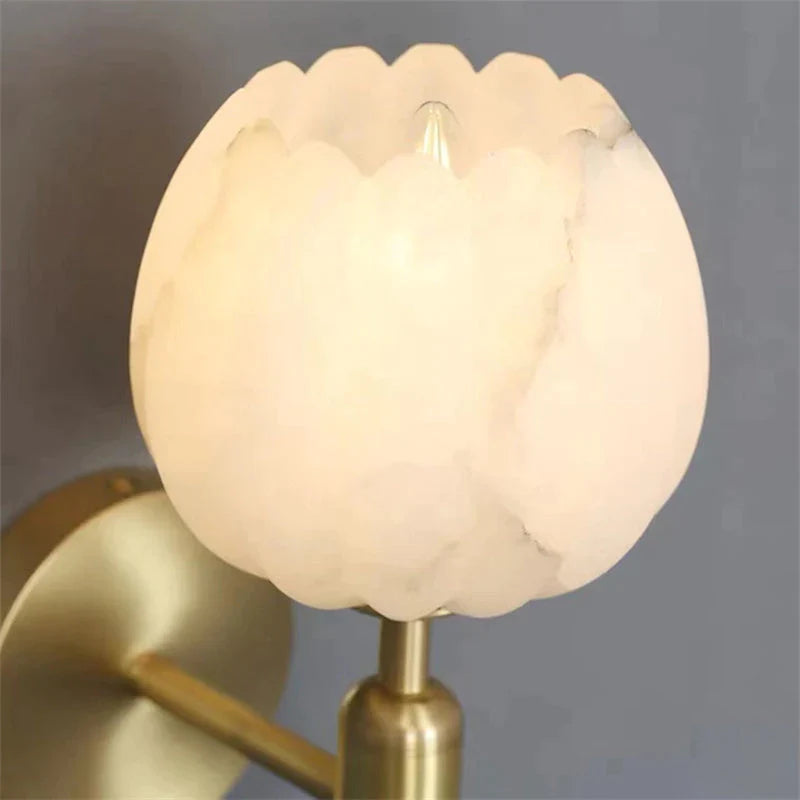 Alabaster Globe Wall Sconce For Bedroom