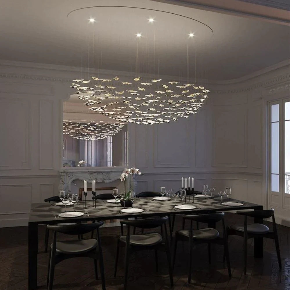New Postmodern Round/Oval 84/102/170/192 Leaves Art Design Chandelier