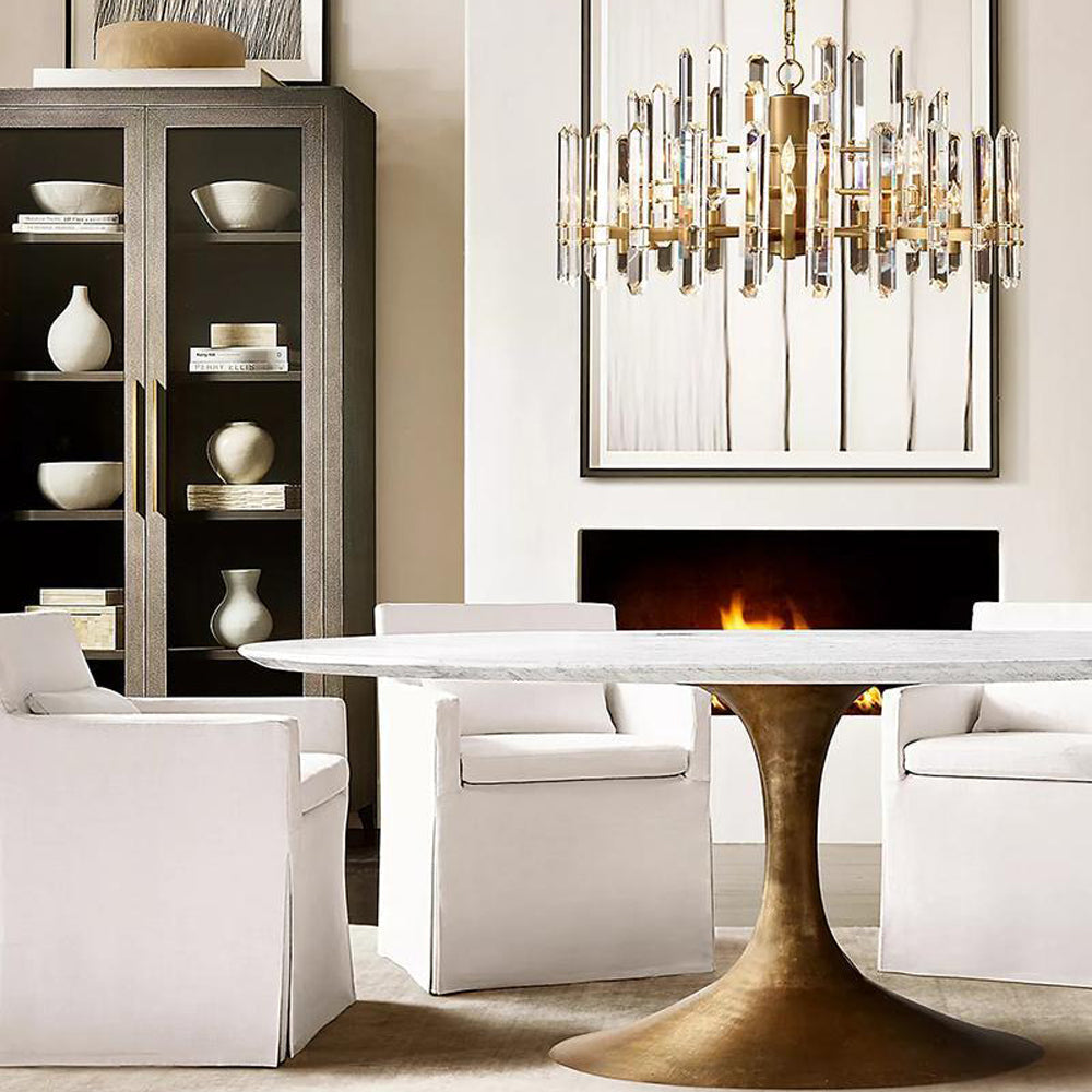 Belvoir Crystal Round Chandelier 37"