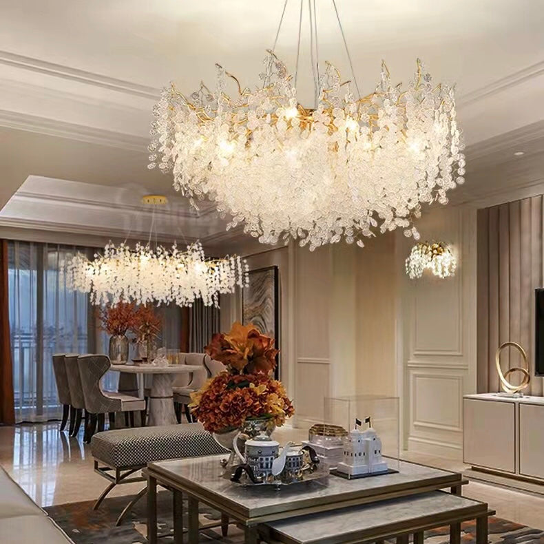 Luxury Branches Crystal Frosted Glass Chandelier Designs for Living /D