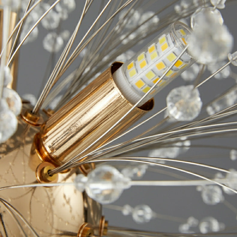 Dandelion Crystal Chandelier Light Firefly/ Glowworm Hanging Lamp Pendant For Rectangle Dining Room Table