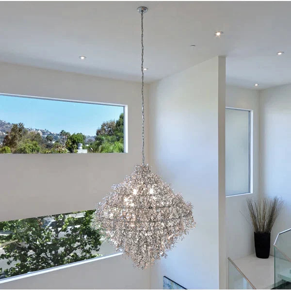 Modern 10/13/21-Light Gyroscopic Chrome Pendant Light Fixtures for Dining Room/Living Room