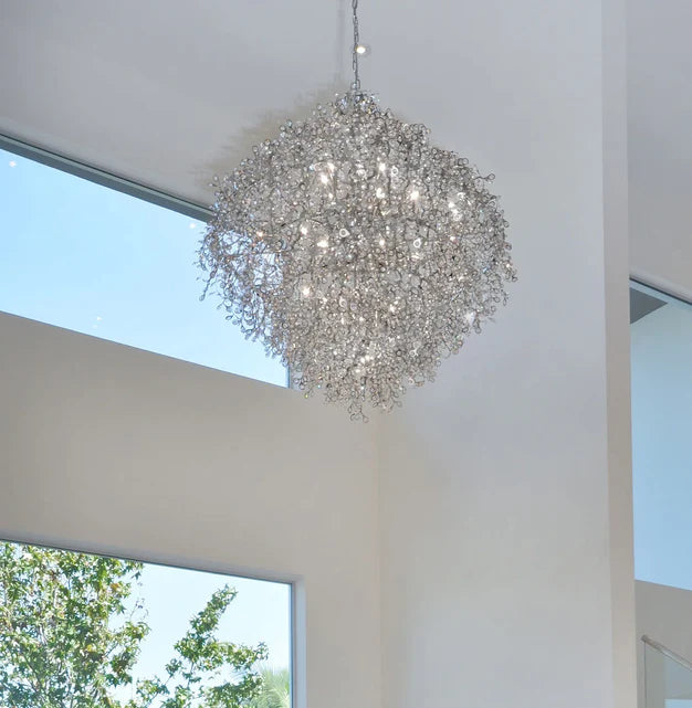 Modern 10/13/21-Light Gyroscopic Chrome Pendant Light Fixtures for Dining Room/Living Room