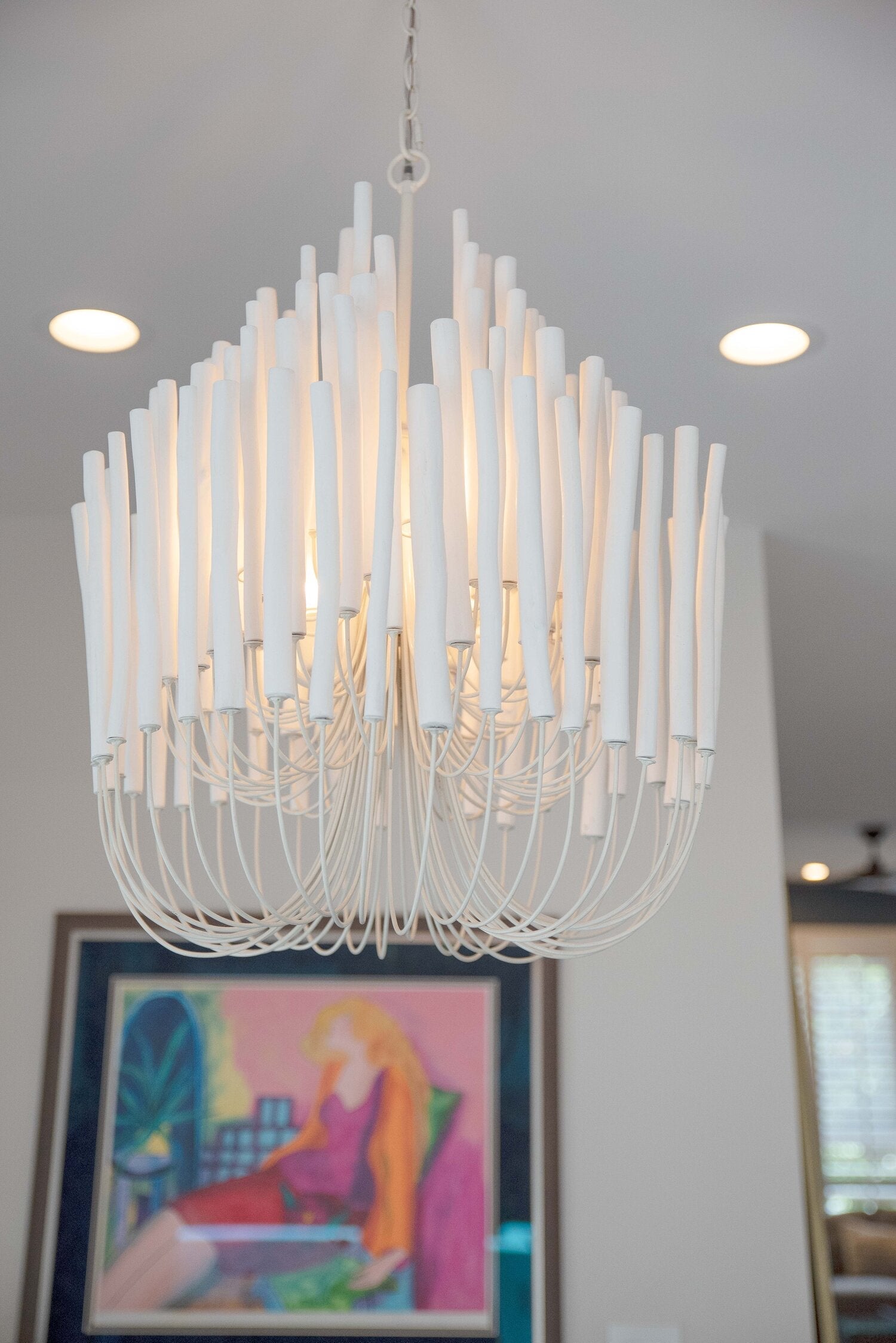 Modern Art Design 5/6-Light Modern Branch Modeling Chandelier in White/Black