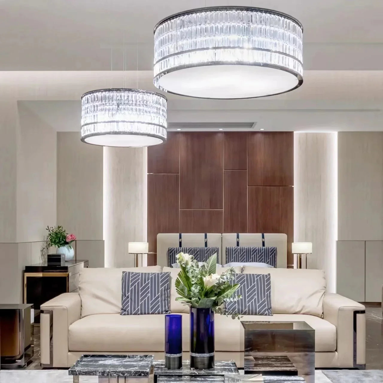 chrome,gold, round, modern, shining, minimalism, drum, chandelier, pendants, living room, dining room, PMMA, stainless steel, LED, China